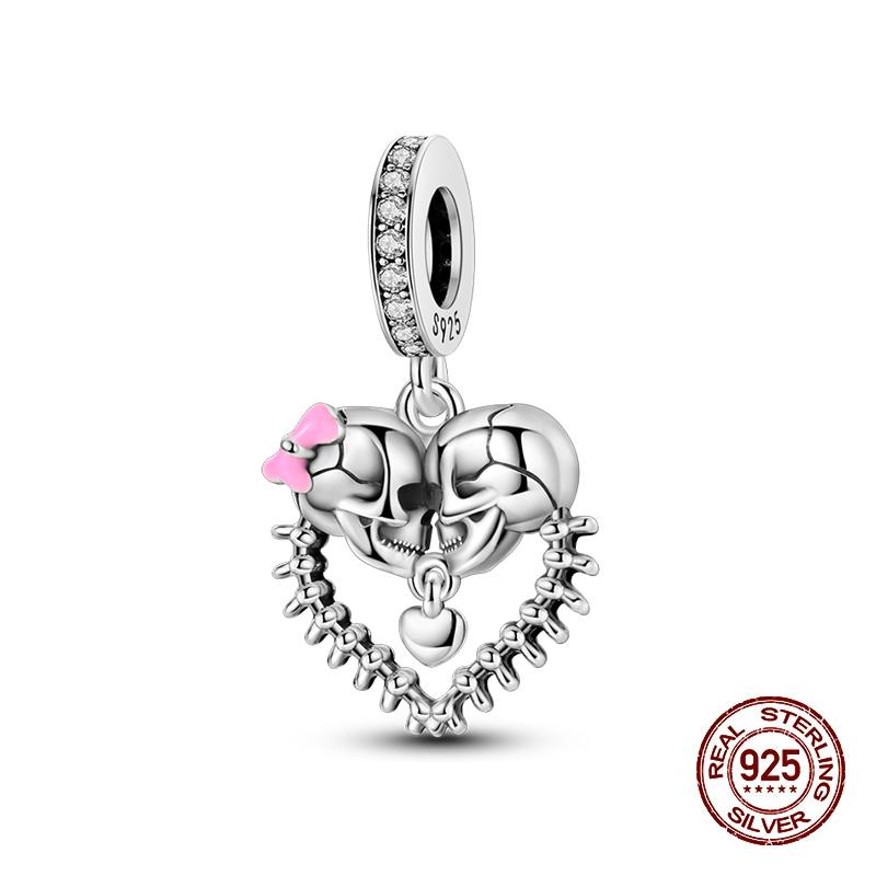Halloween Charms Bead 925 Silver Luminous Pumpkin Ghost Dangle Fit Bangle Bracelet Necklace DIY Jewelry