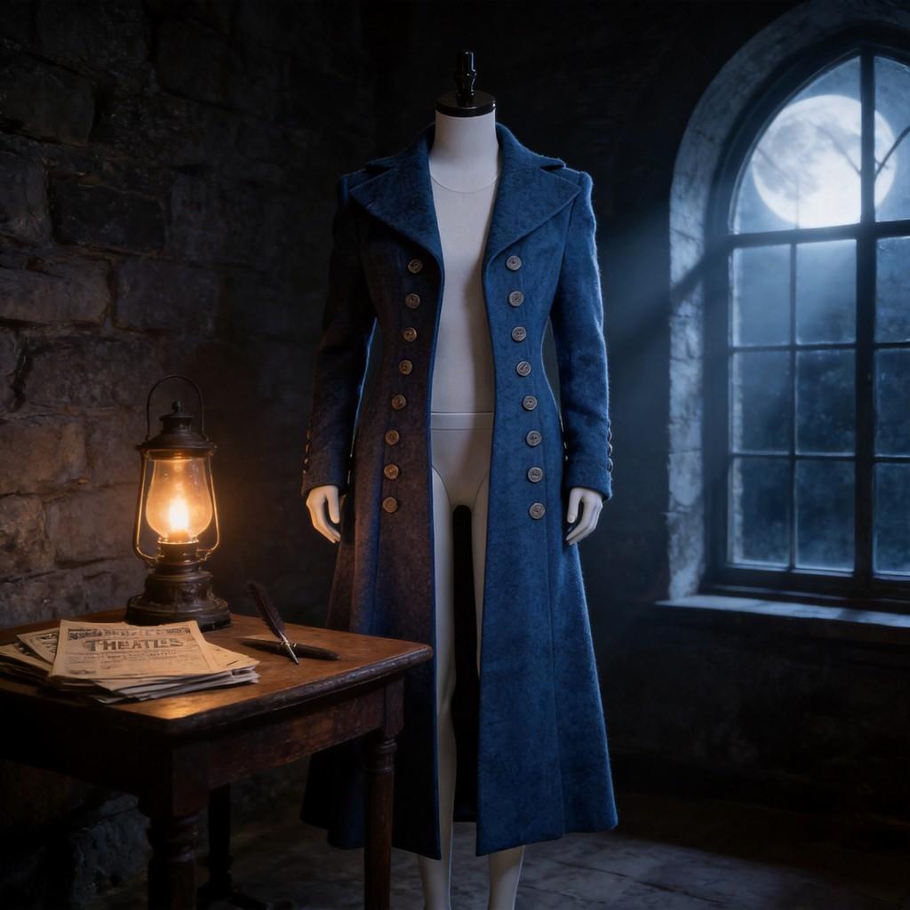 Gothic Fantasy Coat For Women With Double Breasted Design For Stage Performances