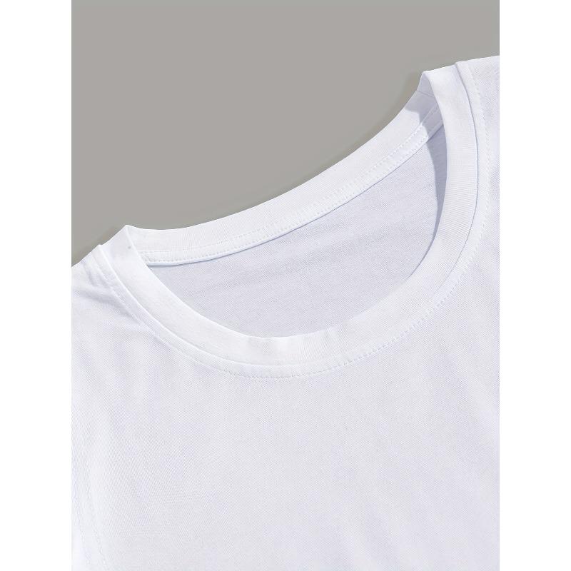 European sizes Trendy Print Men's Comfy T-shirt, Graphic Tee Men's Summer Outdoor Clothes, Men's Clothing, Tops For Men