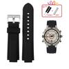 For Men's Timex E-tide Compass T2N720 T2N721 TW2T76300 Waterproof Soft Silicone Rubber Watchband  Strap with Tools Screw Pins