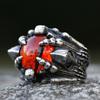 NEW Men's 316L Stainless Steel Ring Punk Rock Evil Skull Ring For Men  with Stones HalloweenJewelry Free Shipping