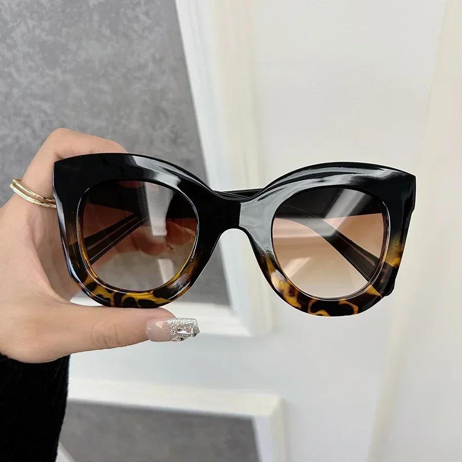 Vintage Large Frame Cat Eye Sunglasses Women Men Brand Sun Glasses Female Male Outdoors Classic Mirror Shades