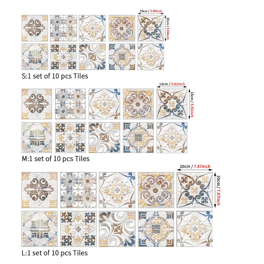 10 vel keuken zelfklevende wandtegels sticker vloer badkamer decoratie schil en plak achterwand waterdicht keramisch behang 3d wandpaneel