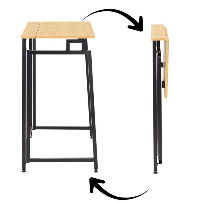 Foldable Computer Desk 80 Cm – Compact Work Table Light Brown Wood Effect