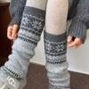 Winter- und Herbst-Vintage-Socken-Sets, Dicke Socken für Damen, Graue gestrickte Beinwärmer, die die Beine schlanker machen, Fel Island Wadenstrümpfe, Schneestiefelsocken