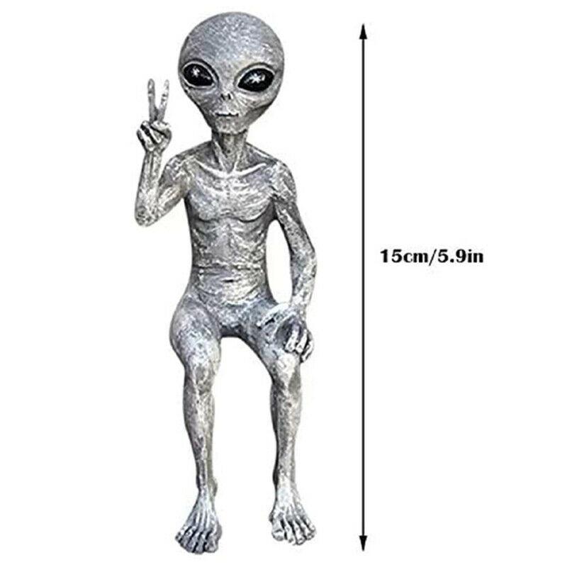 Mimozemská živicová dekorácia Mimozemské UFO Vonkajší škriatok Záhradná socha Domáca dekorácia