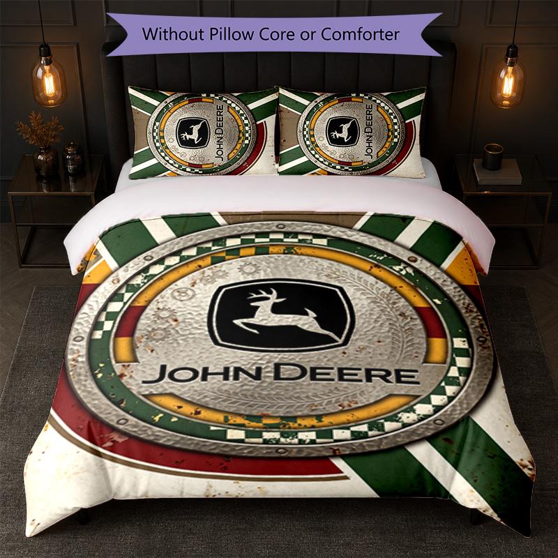 John Deere Print 3Pcs Bedding Set Duvet Cover With Two Pillowcases Soft Bed Linen For Household Bedroom