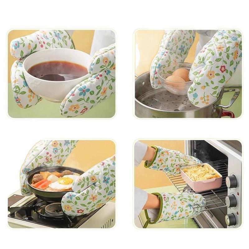 Versatile Printing Microwave Glove Heat Resistant Non-Slip Oven Mitt Insulated Washable Baking Glove