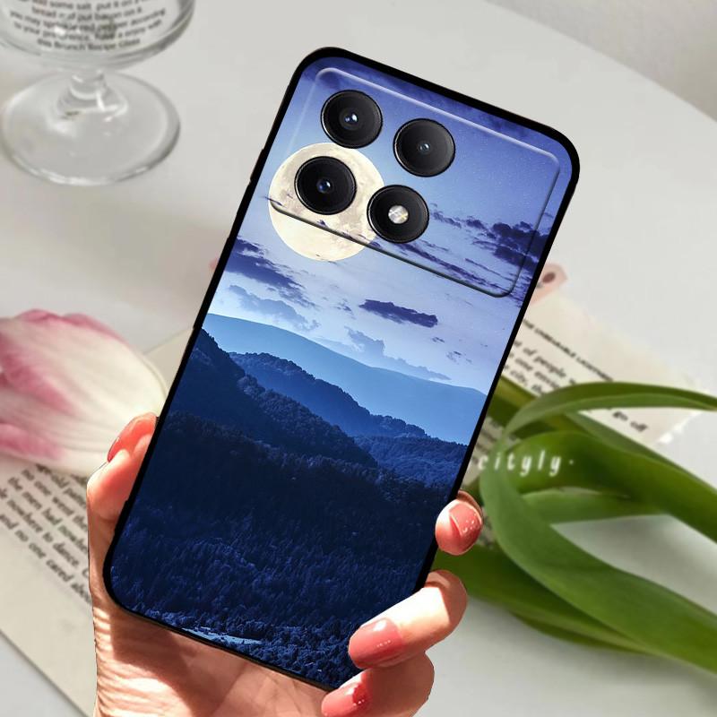 POCO X6 Pro 5G tokhoz POCOX6 Ütésálló Puha TPU Szilikon Telefonfedél Xiaomi POCO X6 Pro 5G-hez Capa Rajzfilm Matt Ütésvédő