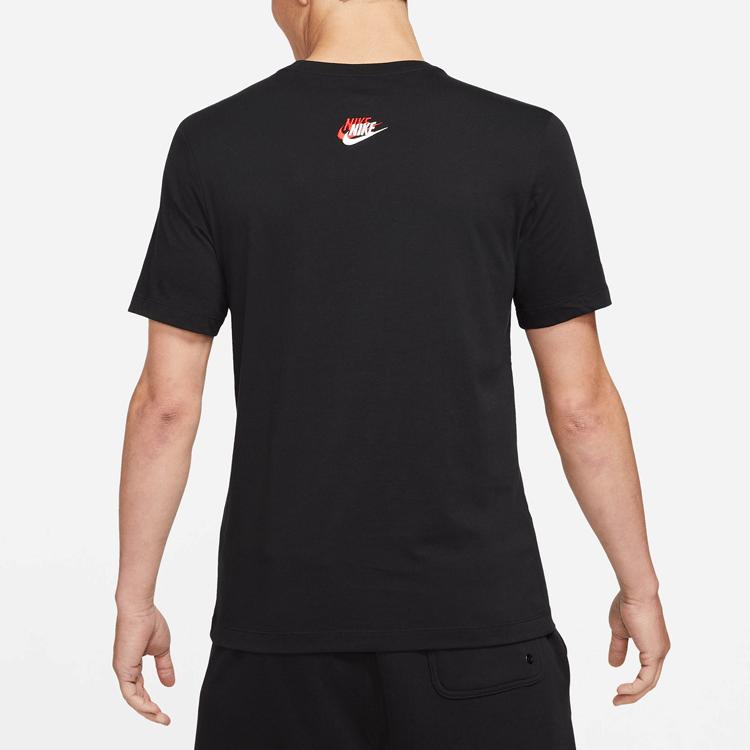 Nike T-shirt à col rond en tricot sport avec logo brodé pour homme Noir DJ1569-010