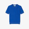 [Lacoste] Women's Pleated Rib Short-Sleeve Sweater AF7961-55NC4X