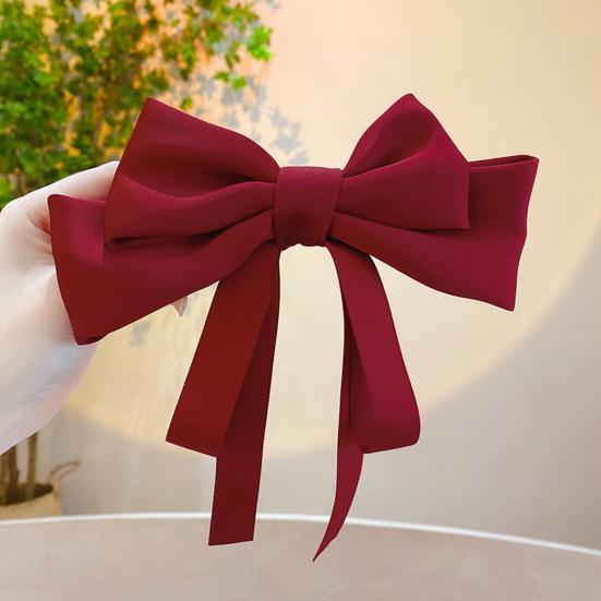 Hairpin Smooth Satin Hand-Sewn Three-Dimensional Ribbon Large Bow Hair Clip Hair Styling Tool Hair