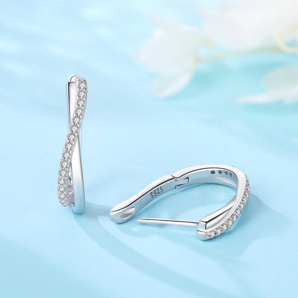 925 Silber Stern Verdrehte Linie Ohrringe Schmuck Vielseitige Creolen Für Damen Schmuck Feine Geburtstagsfeier Geschenke