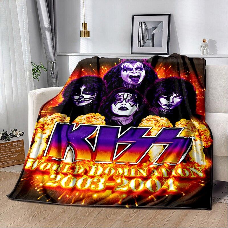 Coperta banda rock band Kiss Moda Flanella Morbida Pile Coperta Plaid Bambini e Adulti Regalo Divano Viaggio Campeggio