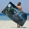 1pc Wolf Print Microfiber Beach Towel, Vintage Style Super Soft Quick-Dry Towel for Beach, Pool, Bathroom, Camping, Yoga