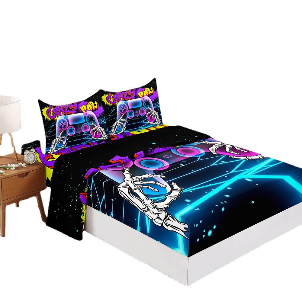 Mattress Four-Piece Gamepad 3D Digital Printing Mattress Protective Cover Sheet