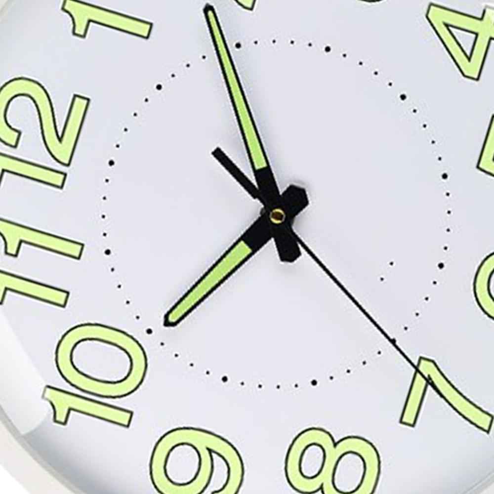 30cm Diameter Wall Mounted Clock Plastic Frame Luminous Wall Clock  Office Decor