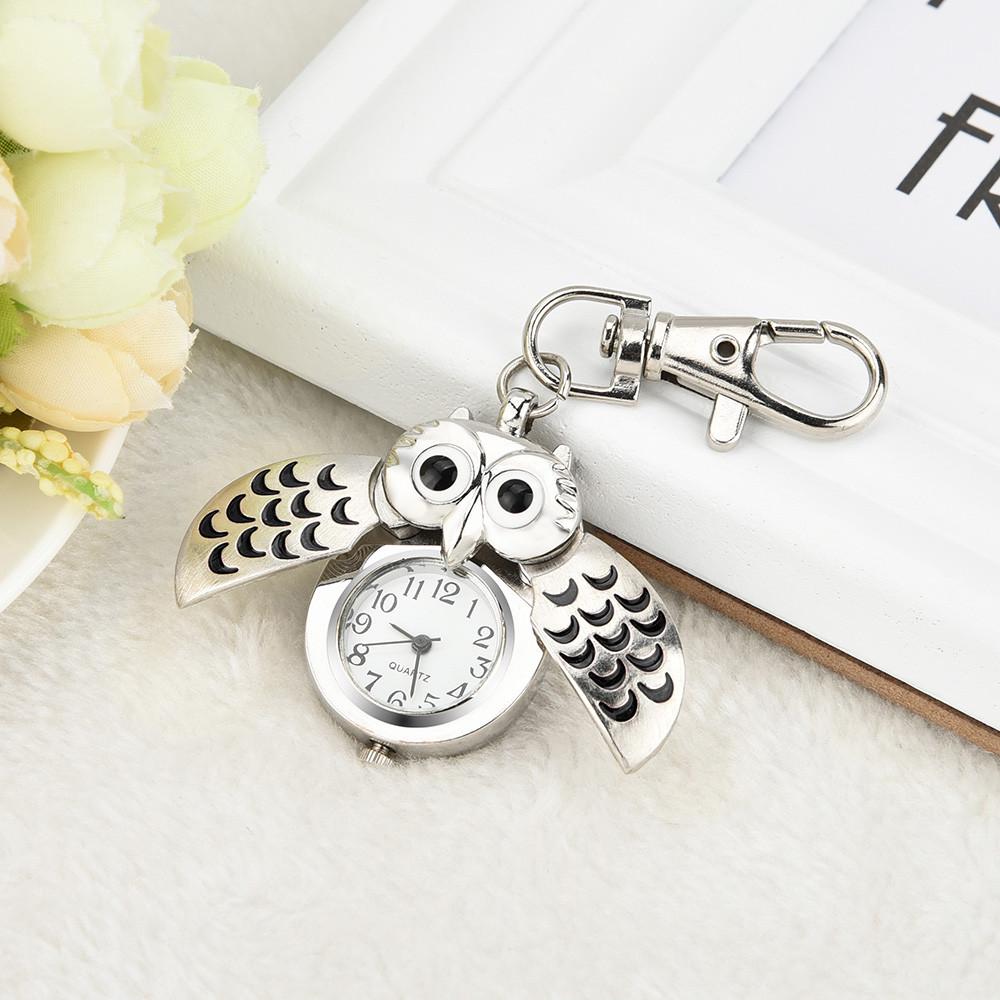 Fashion Gorgeous Owl Watch Clip Pocket Keychain