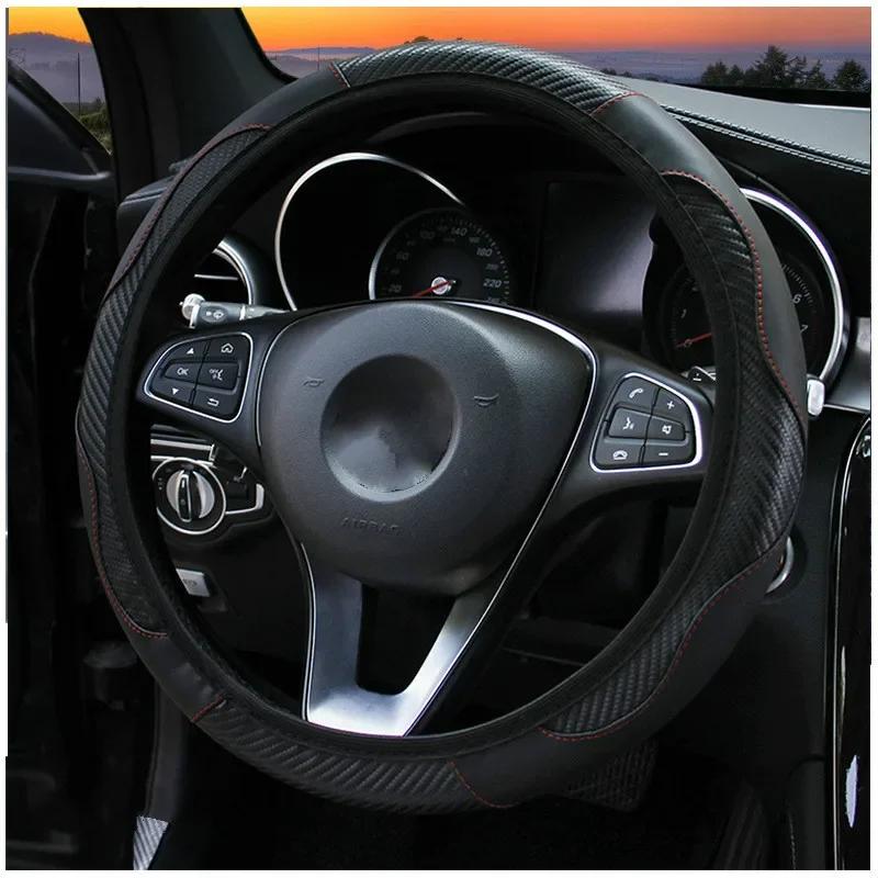 Universal Leather Car Steering Wheel Cover for Toyota Corolla Yaris Auris CHR Camry Prius RAV4 Highlander Anti-Slip Dust-proof