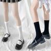 1 par feminino meias longas lolita cor sólida bezerro meias saia acima do joelho alta elasticidade estilo universitário japonês meias tubo médio roupas cosplay