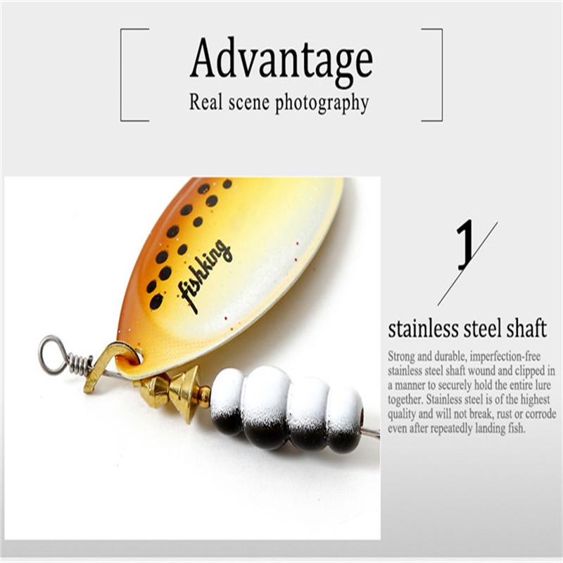 FISH KING Spinner appât 1pc leurre de pêche basse appâts durs cuillère avec triple crochet attirail de haute qualité