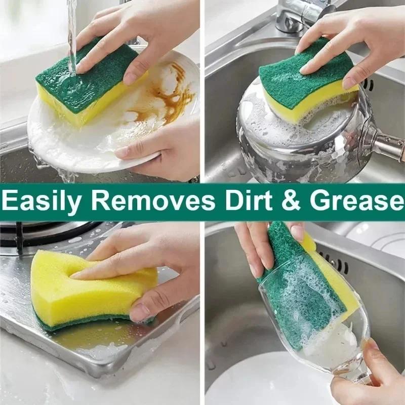 10Pcs Highly Absorbent Double Sided Sponge Magic Cleaning Pot Rust Sponge Cleaning Brush Kitchen Cleaning Tool