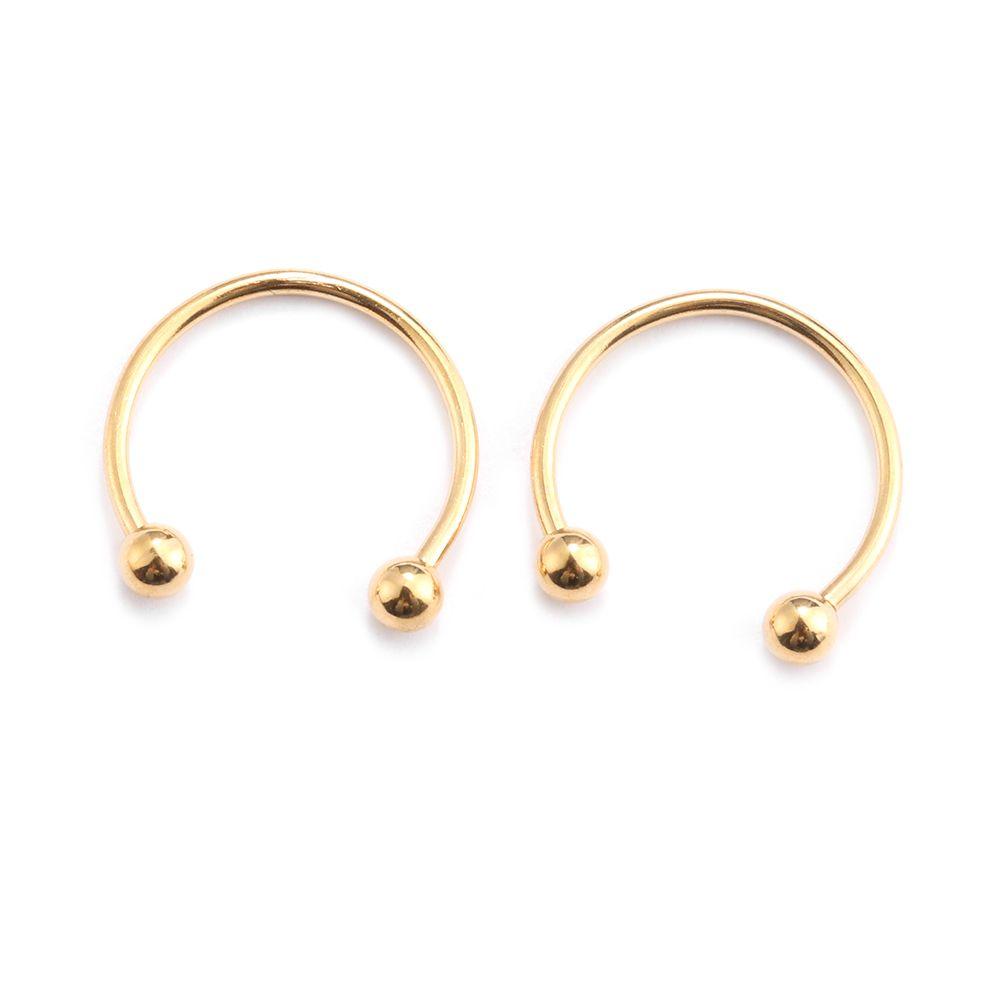 Bijoux de Corps pour Hommes Hip Hop Fer à Cheval Boucles d'Oreille Anneau de Septum Nasal Lèvre Mamelon Anneaux de Lobe d'Sourcil