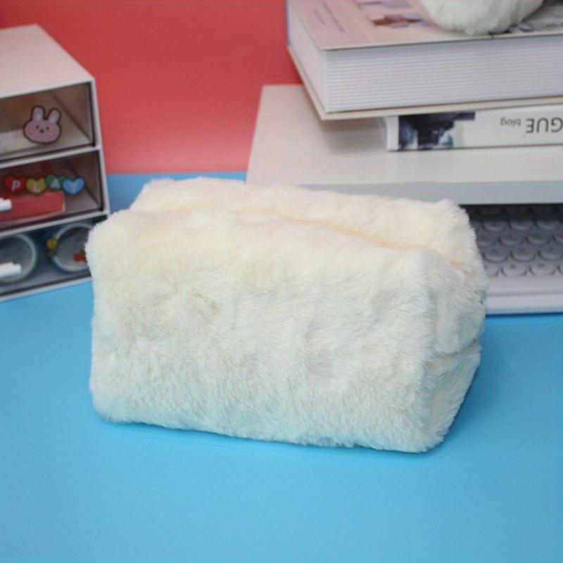Cute Fluffy Cosmetic Bag Travel Makeup Storage Case for Girls Macaroon Color Sweet Pencil Pouch Women Zipper Toiletries Bags