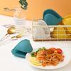 1 Pair Mini Oven Gloves Silicone Heat Resistant Cooking Pinch Mitts Potholder Insulated Gloves for Kitchen BBQ Baking Cooking Grilling