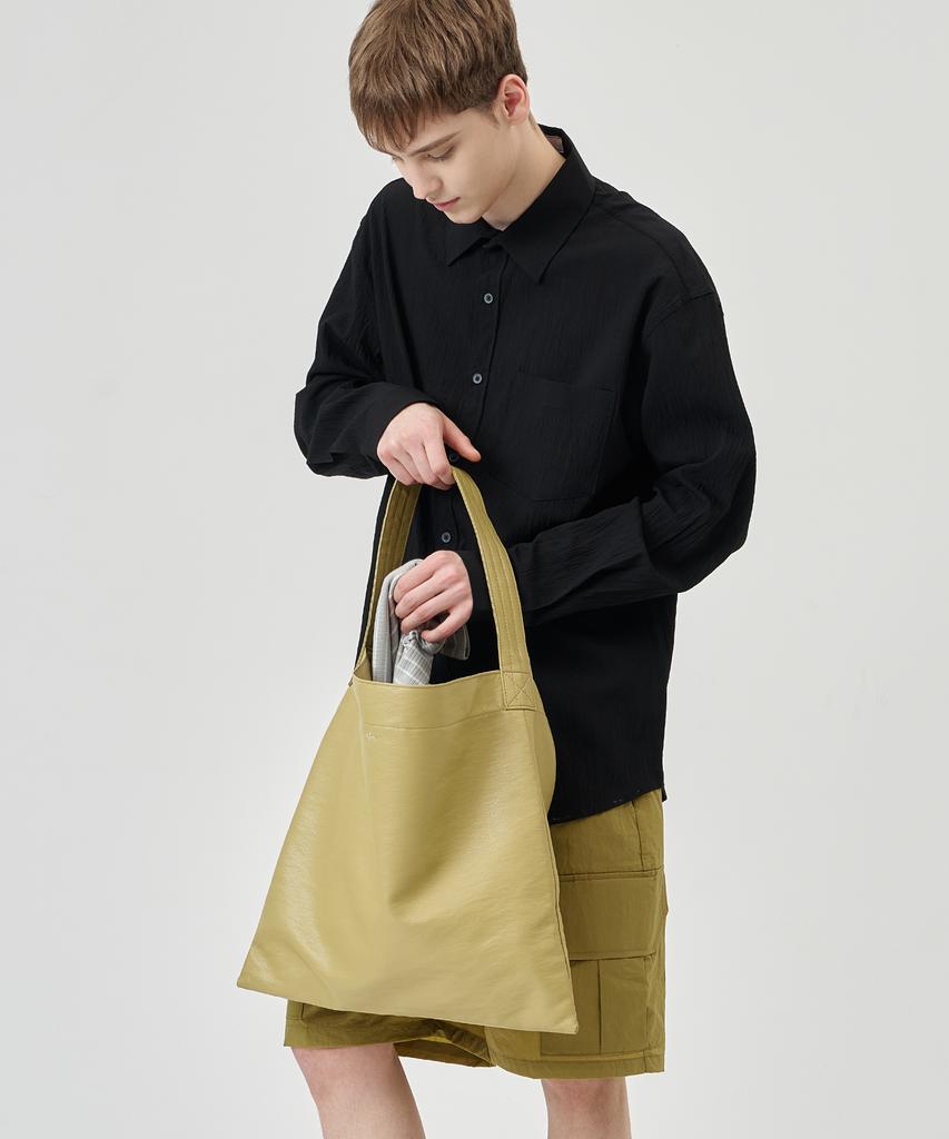 The-Abon Natural Square Shoulder Bag Olive