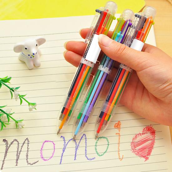 0,5 mm 6-in-1 bunte Schreibstifte, Schulbedarf, Schreibwarenzubehör für Schüler