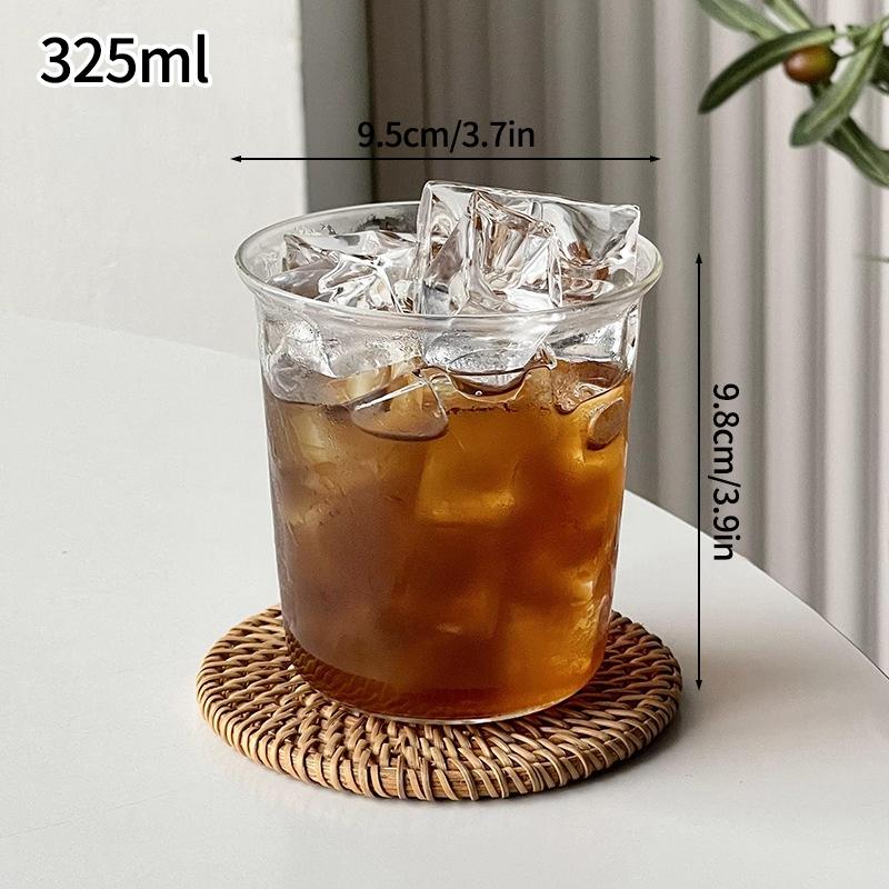 Glass Cups Cold Iced Coffee Mug Transparent Drinking Glasses Coffee Mug Cute Glass Cups Desk Accessorie Aesthetic Cocktail Cup