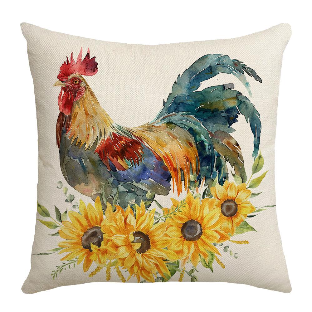 New Plant, Flower, Animal, Backrest Pillow, Square Living Room, Bedroom, Linen Pillow, Backrest Pillow Case