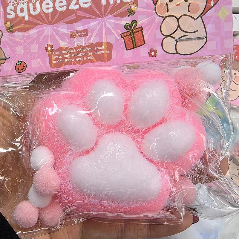 Jouets Patte de Chat à Presser Mignons Doux Exutoire Soulagement Détente Jouets Collants Décompressants Pincement Patte de Chat Soulagement du Stress Jouet Squishy Cadeau