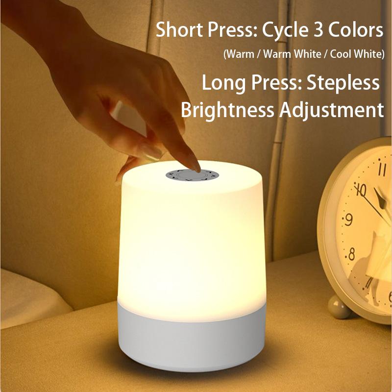 3 Modes Touch Night Lamp Infinitely Dimming USB Charging Bedroom Bedside Lamp Night Light Ambient Light Table Lamp For Kids Gift