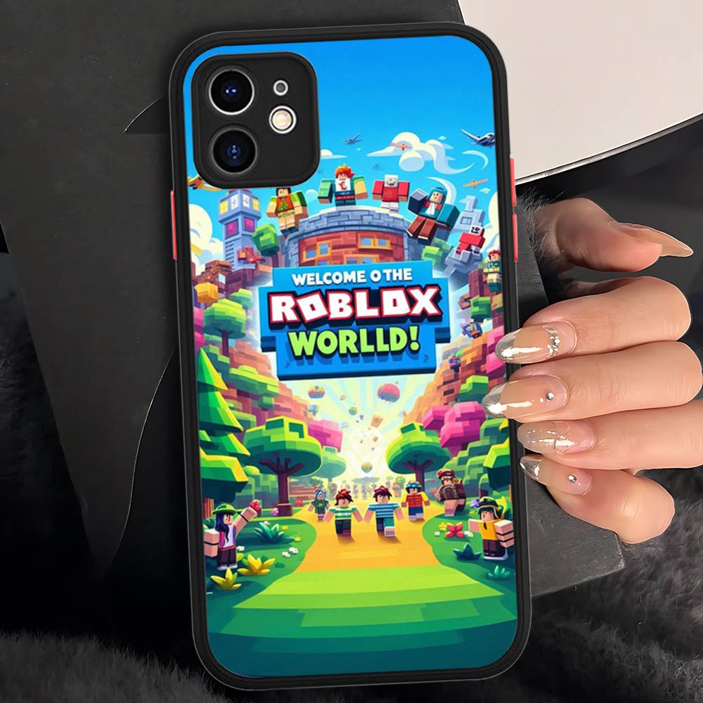 Populárna hra R-Roblox Puzdro na telefón Pre IPhone 16 Pro Max 15 14 13 12 11 XS MAX X Plus Cukríková farba Matný TPU kryt na telefón