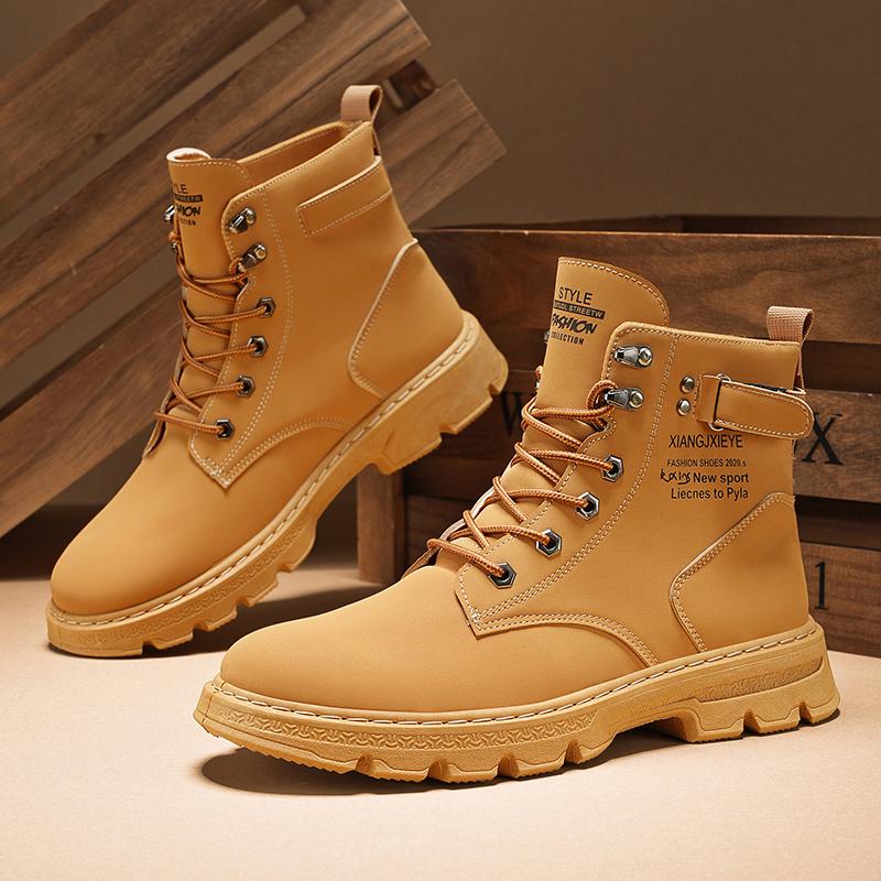 Fashion New Arrival Men's Tooling Boots Platform Outdoor Shoes for Men Casual Shoe Male Hiking Ankle Fashion Boot Round Toe Waterproof