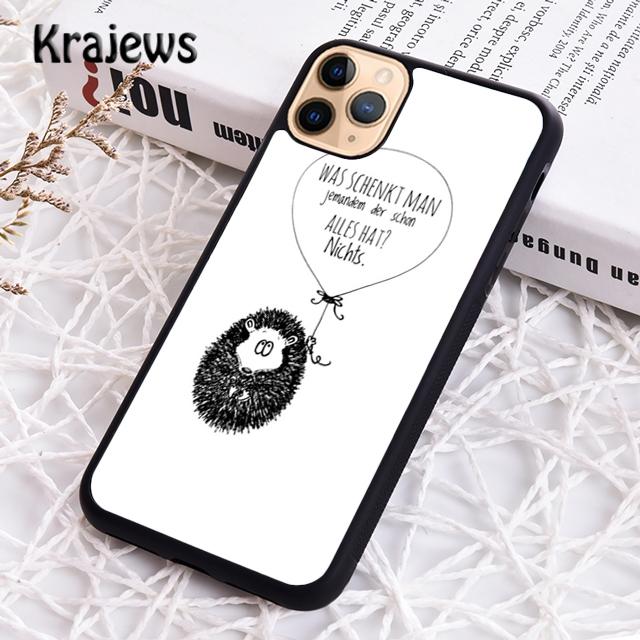 Krajews Hedgehog and Balloon Phone Case Cover For IPhone 18 17 Air 16 15 14 Plus 11 12 13 Pro Max Coque Shell Fundas