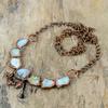 Larimar Rohkette Elektrogeformte Kupferkette Verstellbare Kette Handgemachter elektrogeformter Schmuck Hochwertige Edelsteinkette