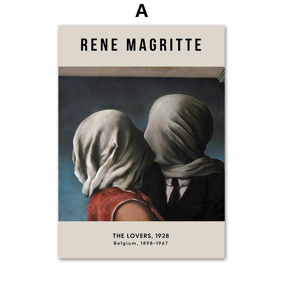 Rene Magritte Therapist Surrealism Modern Nordic Posters And Prints Wall Art Canvas Painting Wall Pictures For Living Room Decor