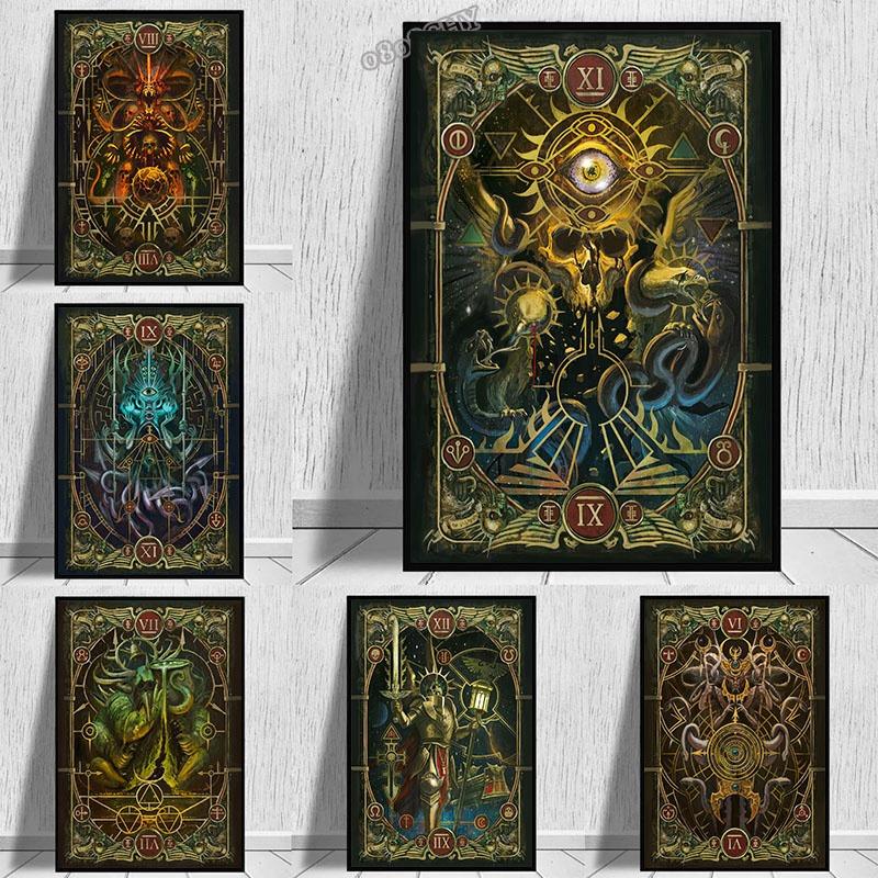 The Emperor's Tarot Canva Prints Art Posters Vintage Wall Art Canva Painting Printing Pictures for Living Room Decoration