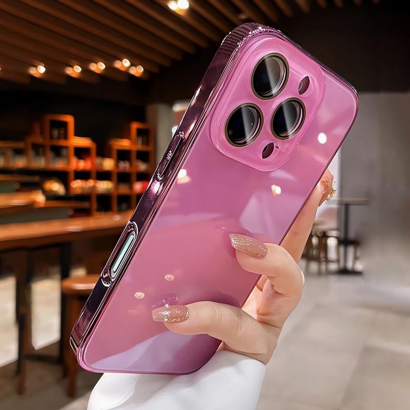 Plating Glass Lens Film Protection Case For For Iphone 17 16 1 14 13 11 12 Pro Max Tempered Glass Shockproof Bumper Hard PC Cover