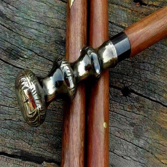 Royal Handicraft Messing Gehstock aus viktorianischen Weihnachtsgeschenk Kopf Griff Holz Stock