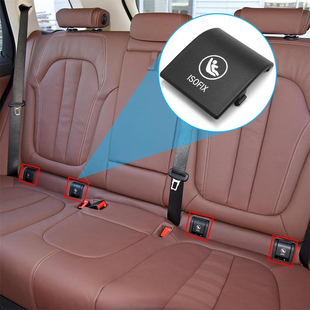 Black Child Seat Hook Anchor ISOFix Cover Cap For 19-25 BMW X5 G05 52207499786