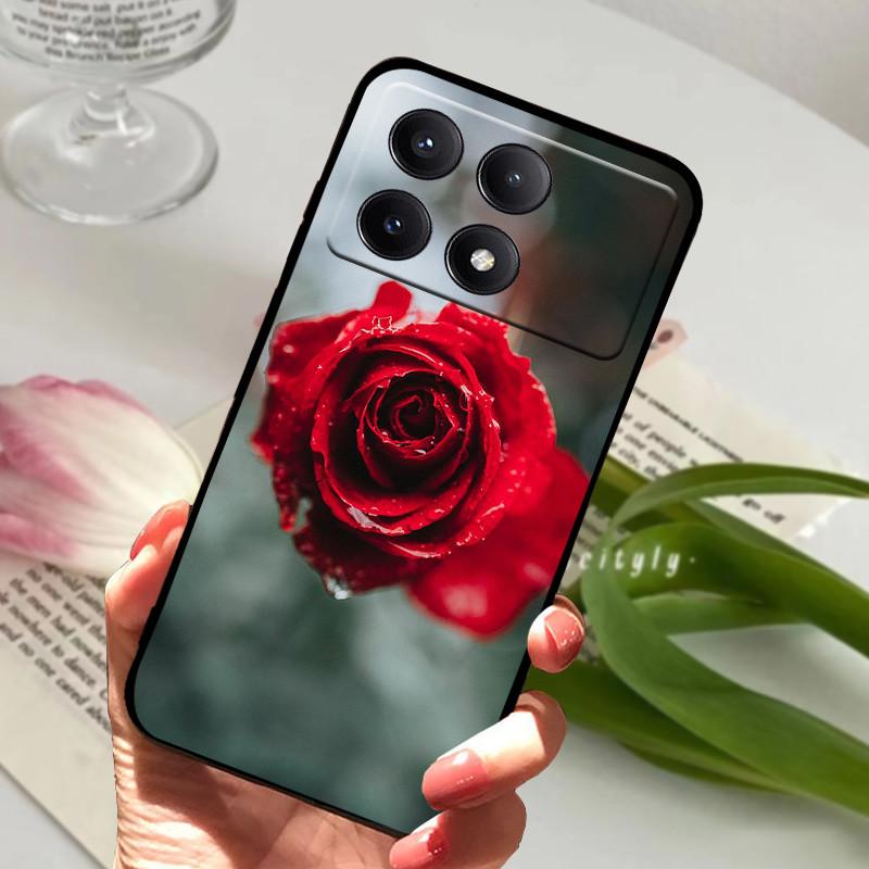 POCO X6 Pro 5G tokhoz POCOX6 Ütésálló Puha TPU Szilikon Telefonfedél Xiaomi POCO X6 Pro 5G-hez Capa Rajzfilm Matt Ütésvédő