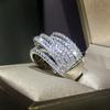 925 Sterling Zilveren Ringen Interweave Design Zirkonia Trouwring Valentijnscadeau Sieraden Jubileum