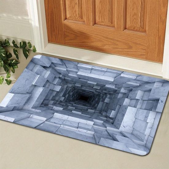 3D Bottomless Pit Rug Visual Trap Door Mat Non-Slip Absorbent Optical Illusion