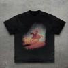 Cowboy Graphic Tee, Vintage Style Western T-Shirt for Men Women, Retro Horse Rider Top, Aesthetic Country Shirt, Grunge Streetwear Shirt