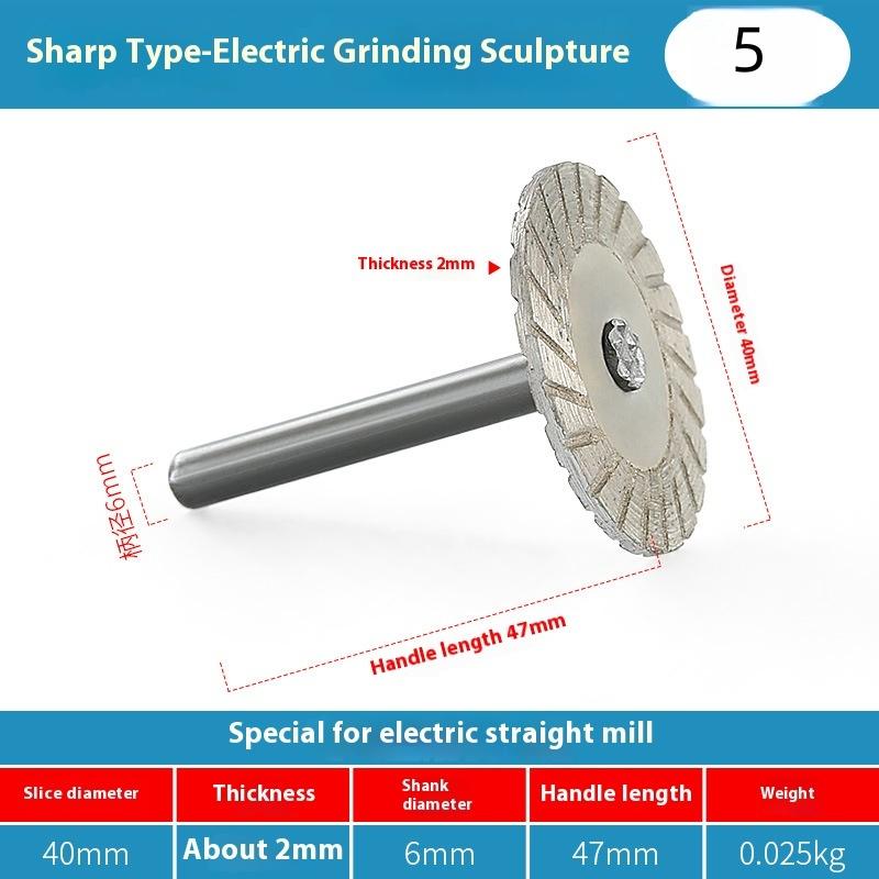 Stone Carving 4cm Cutting Blade, Stone Carving Lettering, Electric Grinder Corrugated Dry Cutting Saw Blade with Handle