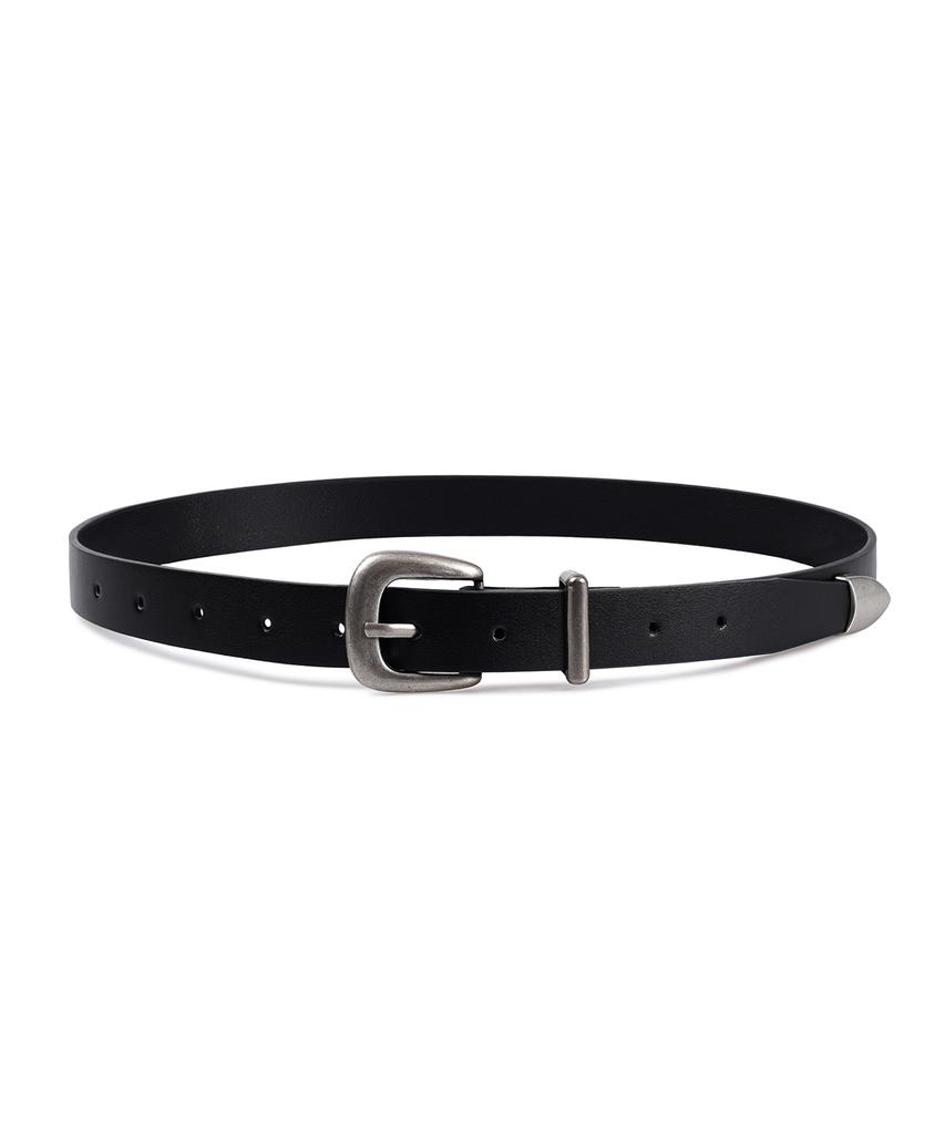Dekkoloso Minimal Western Cow Leather Belt [Black]